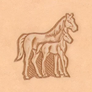 Stute mit Fohlen, 3D Stempel