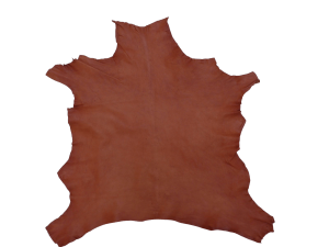 Ziegenleder, ganze Haut, rotbraun, vegetabil gegerbt, Sonderangebot