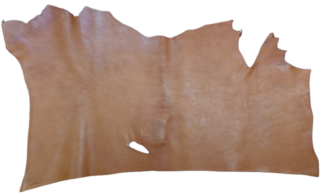 Rinderhals,pflanzlich gegerbt, Fahlgerbung, Farbe Cognac, Haithabu